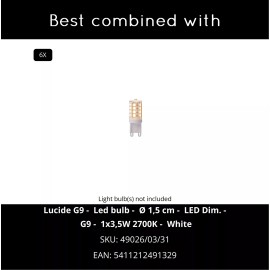 TYCHO piekaramā lampa Ø25,5 cm 6xG9 melna (Lucide)