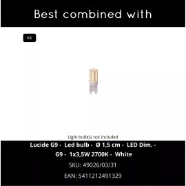 TYCHO piekaramā lampa Ø25,5 cm 6xG9 melna (Lucide)