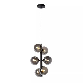 TYCHO piekaramā lampa Ø25,5 cm 6xG9 melna (Lucide)