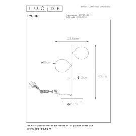 TYCHO galda lampa 2xG9 matēta zelta/misiņa tonī (Lucide)