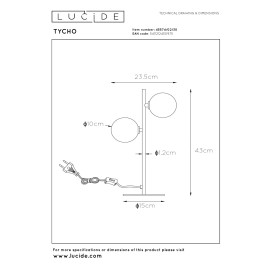 TYCHO galda lampa 2xG9 melna (Lucide)