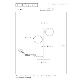 TYCHO galda lampa 2xG9 melna (Lucide)