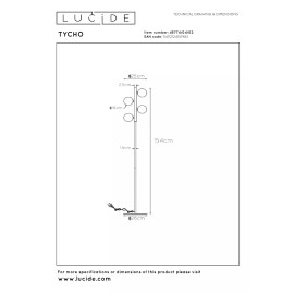 TYCHO stāvlampa 4xG9 matēta zelta/misiņa tonī (Lucide)