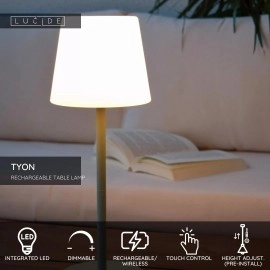 TYON uzlādējama āra galda lampa LED 1x2W zaļa (Lucide)