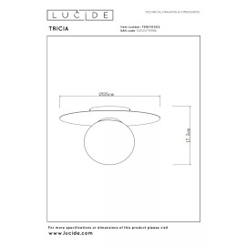 Griestu lampa TRICIA Ø25 cm 1xE27 15W matēta zelta/misiņa (Lucide)