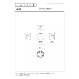 UFOR LED dim-to-warm sienas lampa Ø12 cm melna (Lucide)