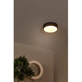 UNAR griestu lampa Ø20 cm LED 3 StepDim 12W 2700K melna (Lucide)