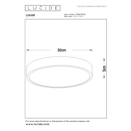 UNAR griestu lampa Ø30 cm LED 3 StepDim 18W 2700K matēta zelta/misiņa (Lucide)