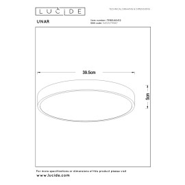 UNAR griestu lampa Ø39,5 cm LED 3 StepDim 24W 2700K matēta zelta/misiņa (Lucide)
