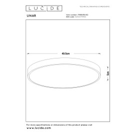 UNAR griestu lampa Ø49,5 cm LED 3 StepDim 36W 2700K matēta zelta/misiņa (Lucide)