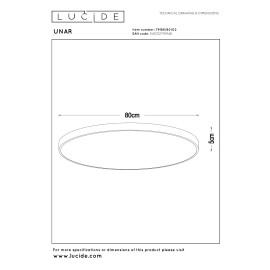 UNAR griestu lampa Ø80 cm LED 3 StepDim 80W 2700K matēta zelta/misiņa (Lucide)