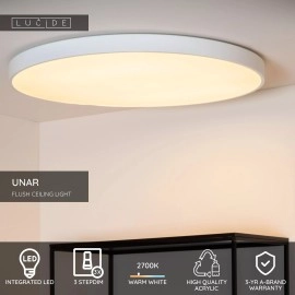UNAR griestu lampa Ø80 cm LED 3 StepDim 80W 2700K balta (Lucide)