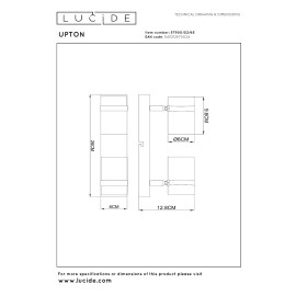 Griestu prožektors UPTON 2xGU10 40W dūmu pelēka (Lucide)
