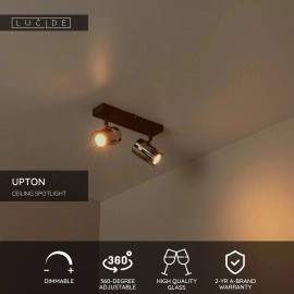 Griestu prožektors UPTON 2xGU10 40W dūmu pelēka (Lucide)