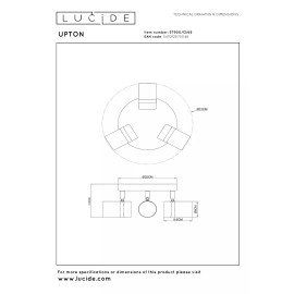 Griestu prožektors UPTON 3xGU10 40W dūmu pelēka (Lucide)