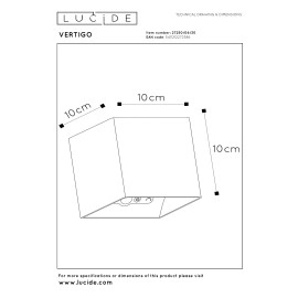 VERTIGO uzlādējama sienas lampa LED 6W 2700K melna (Lucide)