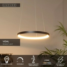 VIDAL piekaramā lampa Ø58 cm LED 48 W 2700 K melna (Lucide)