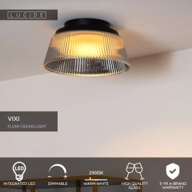 VIXI griestu lampa Ø35 cm LED 17,6W 2900K dūmu pelēka (Lucide)