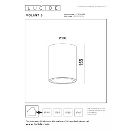 VOLANTIS āra griestu prožektors 1xE27 melns (Lucide)