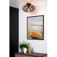 WOLFRAM griestu lampa Ø30 cm 1 x E27 melna (Lucide)