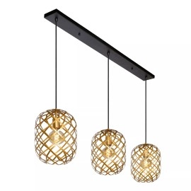 WOLFRAM piekaramā lampa 3xE27 matēts zelts / misiņš (Lucide)