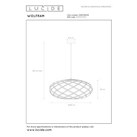 WOLFRAM piekaramā lampa Ø 65 cm 1xE27 matēta zelta / misiņa tonī (Lucide)