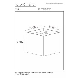 XIO sienas lampa kvadrātveida LED dimmējama G9 1x4W 2700K matēta zelta/misiņa (Lucide)