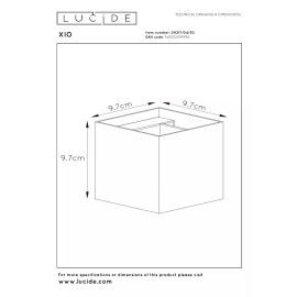 XIO sienas lampa kvadrātveida LED dimmējama G9 1x4W 2700K melna (Lucide)