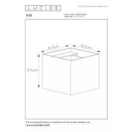 XIO sienas lampa kvadrātveida LED dimmējama G9 1x4W 2700K melna (Lucide)