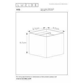 XIO sienas lampa kvadrātveida LED dimmējama G9 1x4W 2700K balta (Lucide)