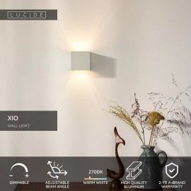 XIO sienas lampa kvadrātveida LED dimmējama G9 1x4W 2700K balta (Lucide)
