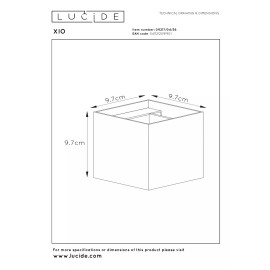 XIO sienas lampa kvadrātveida LED dimmējama G9 1x4W 2700K pelēka (Lucide)