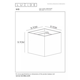 XIO sienas lampa kvadrātveida LED dimmējama G9 1x4W 2700K rūsas brūna (Lucide)