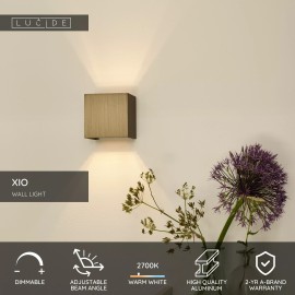 XIO sienas lampa kvadrātveida LED dimmējama G9 1x4W 2700K rūsas brūna (Lucide)