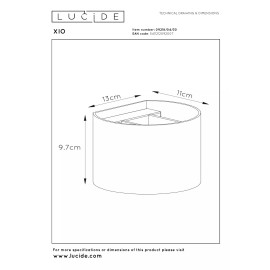 XIO sienas lampa pusapaļa LED dimmējama G9 1x3.5W 2700K melna (Lucide)