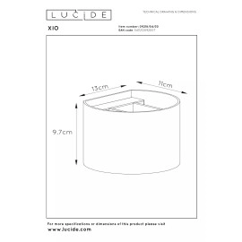 XIO sienas lampa pusapaļa LED dimmējama G9 1x3.5W 2700K melna (Lucide)