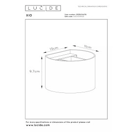 XIO sienas lampa pusapaļa LED dimmējama G9 1x3.5W 2700K pelēka (Lucide)