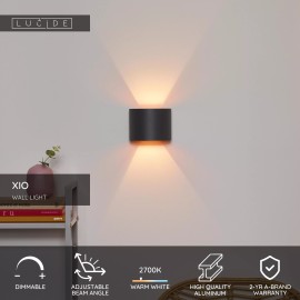 XIO sienas lampa pusapaļa LED dimmējama G9 1x3.5W 2700K pelēka (Lucide)