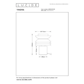 YINDRA galda lampa Ø 17,5 cm 1xE27 krēmkrāsā (Lucide)