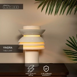 YINDRA galda lampa Ø 17,5 cm 1xE27 krēmkrāsā (Lucide)