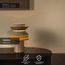 YINDRA galda lampa Ø 17,5 cm 1xE27 taupe tonī (Lucide)