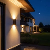 YORK āra sienas prožektors 4x1.2W Integrated LED IP54 rūsas brūna (Lucide)