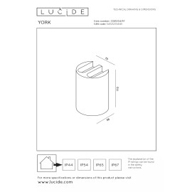 YORK āra sienas prožektors 4x1.2W Integrated LED IP54 rūsas brūna (Lucide)
