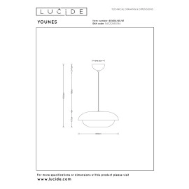 YOUNES piekaramā lampa Ø 40 cm, 1xE27, taupe (Lucide)