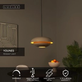 YOUNES piekaramā lampa Ø 40 cm, 1xE27, taupe (Lucide)