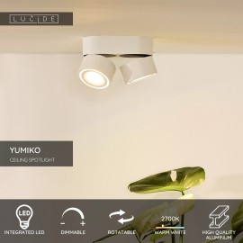 YUMIKO griestu prožektors LED 2x10W 2700K balts (Lucide)