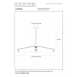 YUNKAI piekaramā lampa Ø70 cm E27 dabiska (Lucide)
