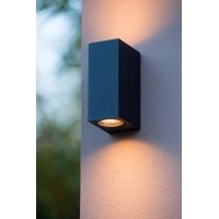 ZARO — āra sienas prožektors, 2xGU10, 35W, IP65, melna (Lucide)