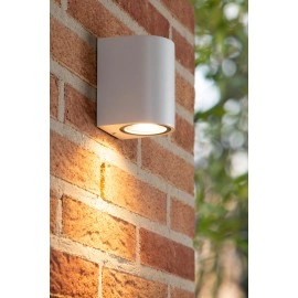 ZARO — āra sienas prožektors, 1xGU10, 35W, IP44, balta (Lucide)