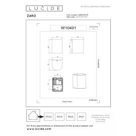 ZARO — āra sienas prožektors, 1xGU10, 35W, IP44, balta (Lucide)